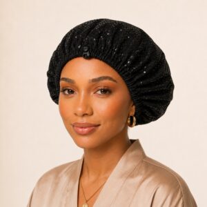Glitter Adjustable Satin Lined Bonnets