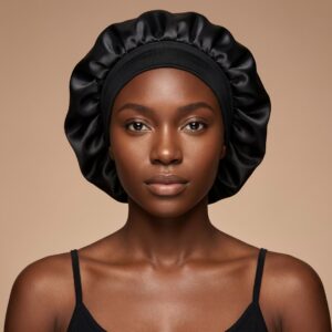 Midnight Luxe Satin Bonnet (Small Wideband)